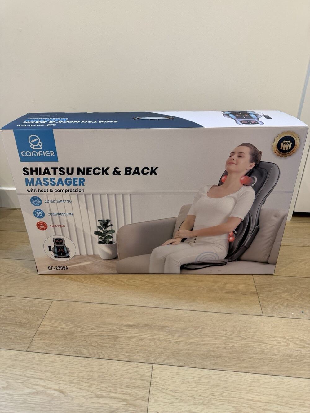 COMFIER Rolling Air Compression Shiatsu Neck & Back Heat Massager CF-2309A